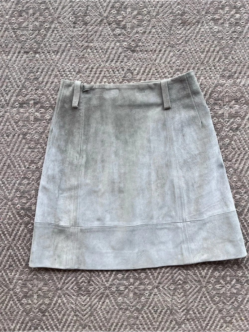 Derek Lam Warm Gray Suede Utility Mini Skirt Patch Pocket A-Line XS